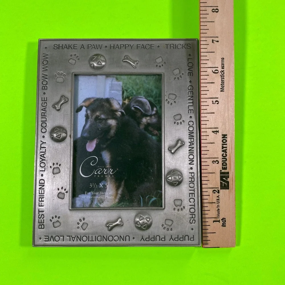 Carr Frames Dog Puppy German Shepherd Photo Frame 3.5x5 Metal Embossed‎